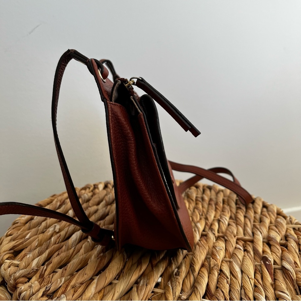 Halogen Rich Brown Leather Crossbody Bag - Picture 2 of 10